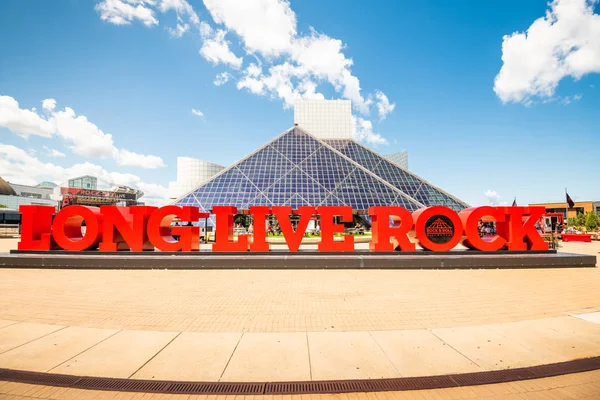 Cleveland Ohio Αυγούστου 2019 Rock Roll Hall Fame Entrance Κτίριο — Φωτογραφία Αρχείου