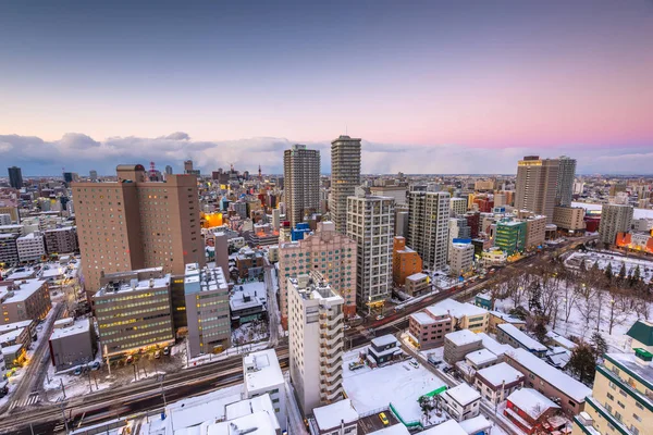Panorama centra města Sapporo, Japonsko — Stock fotografie