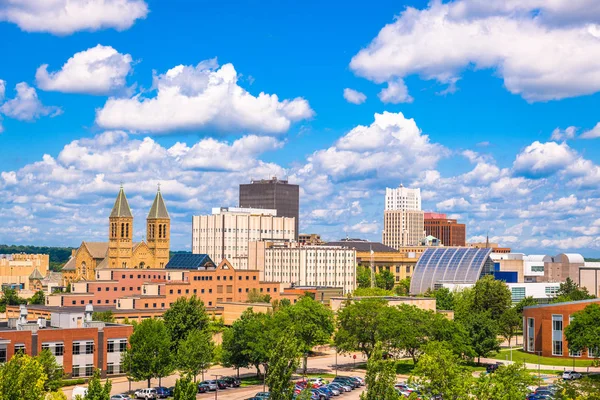 Akron, Ohio, Usa Centrum miasta panorama — Zdjęcie stockowe