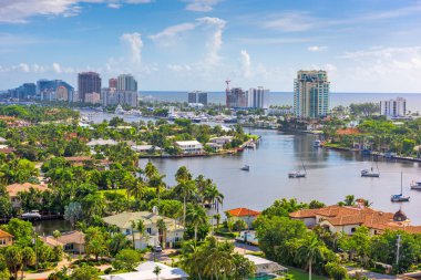 Fort Lauderdale, Florida, ABD skyline bariyer Island üzerinde