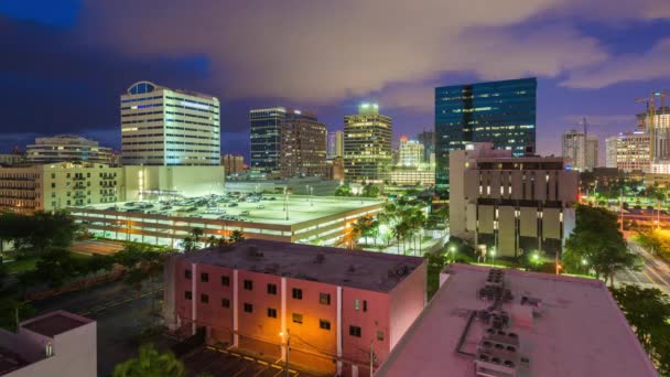 Lauderdale Florida Usa Stadsbilden Centrum Skymningen — Stockvideo