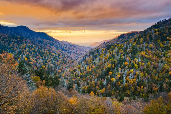 Smoky Mountains National Park, Tennessee, Estados Unidos paisagem do outono — Fotografia de Stock
