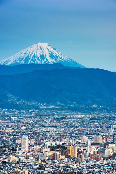 Kofu, Japonia panoramę z Mt. Fuji — Zdjęcie stockowe
