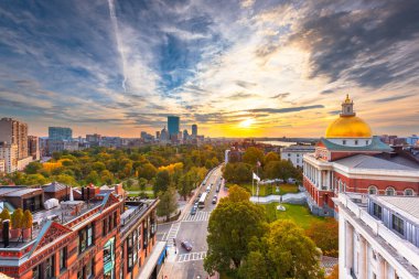 Boston, Massachusetts, USA cityscape with the State House clipart