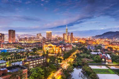 Taipei, Tayvan manzarası üzerinden Ulusal Tayvan Üniversitesi