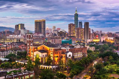 Taipei, Tayvan manzarası üzerinden Ulusal Tayvan Üniversitesi