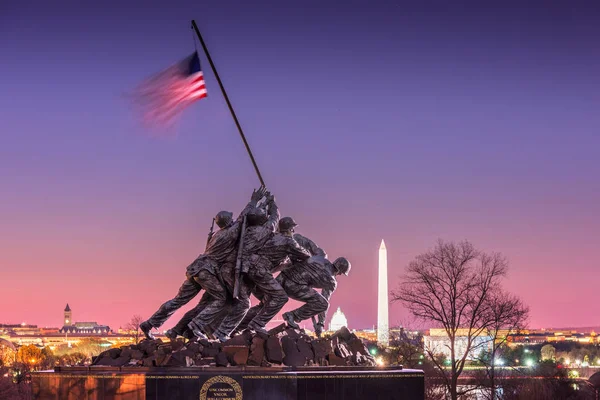 Washington Abril 2015 Monumento Guerra Del Cuerpo Marines Amanecer Monumento — Foto de Stock