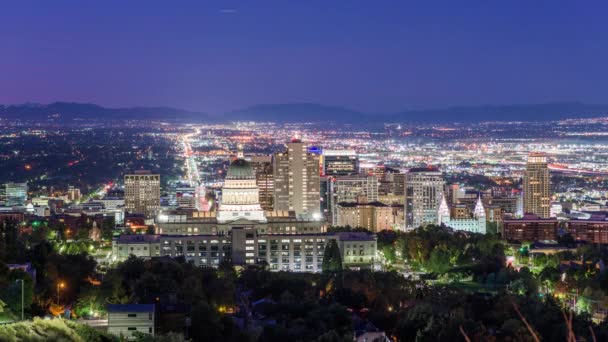Salt Lake City Utah Eua Skyline Centro Cidade Amanhecer — Vídeo de Stock