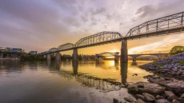 Chattanooga Tennessee Eua Cidade Horizonte Entardecer — Vídeo de Stock