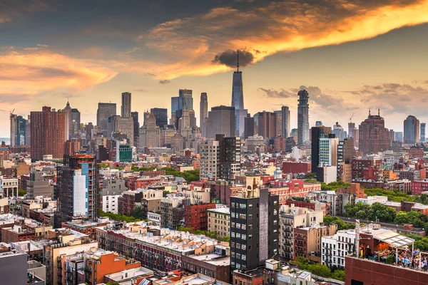 Нью-Йорк, Нью-Йорк, США Skyline — стоковое фото