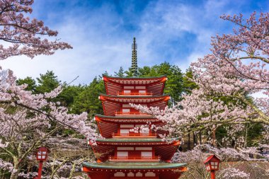 Fujiyoshida, Japan at Chureito Pagoda in Arakurayama Sengen Park clipart