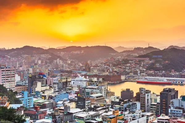 Keelung, Taïwan Paysage urbain sur la baie — Photo