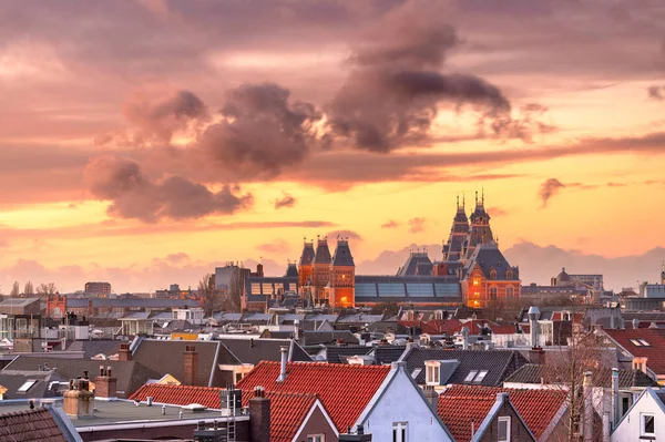 Amsterdam Nederland Uitzicht Het Stadsgezicht Van Pijp Schemering — Stockfoto