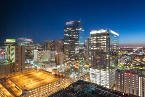 Phoenix Arizona Estados Unidos Paisaje Urbano Centro Ciudad Por Noche — Foto de Stock