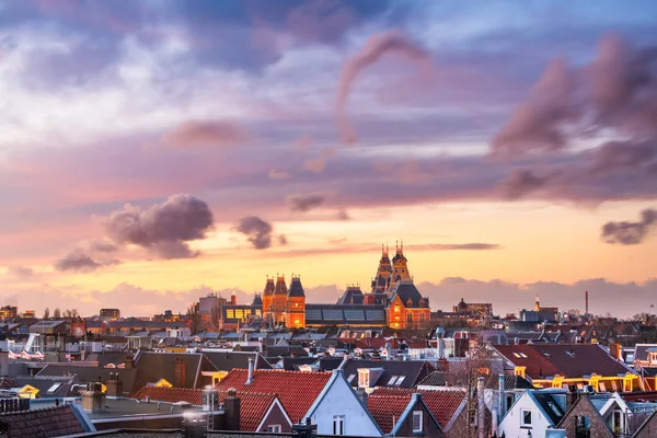 Amesterdão Países Baixos Vista Paisagem Urbana Pijp Entardecer — Fotografia de Stock