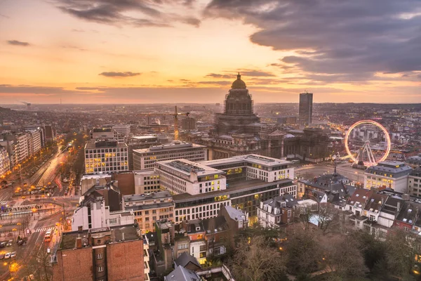 Brussel België Stadsgezicht Palais Justice Tijdens Schemering — Stockfoto