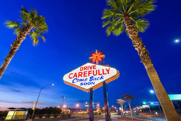 Las Vegas Nevada Usa Zadní Části Nápisu Vítejte Las Vegas — Stock fotografie