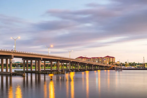 Bradenton Florida Usa Centru Řece Manatee Soumraku — Stock fotografie