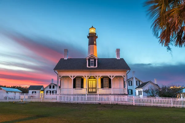 Tybee Island Georgia Faro Atardecer —  Fotos de Stock