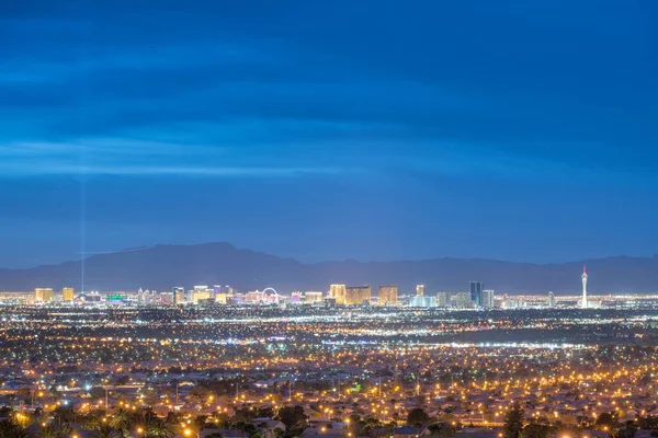 Las Vegas Nevada Usa Panorama Více Než Resdiential Předměstí Noci — Stock fotografie