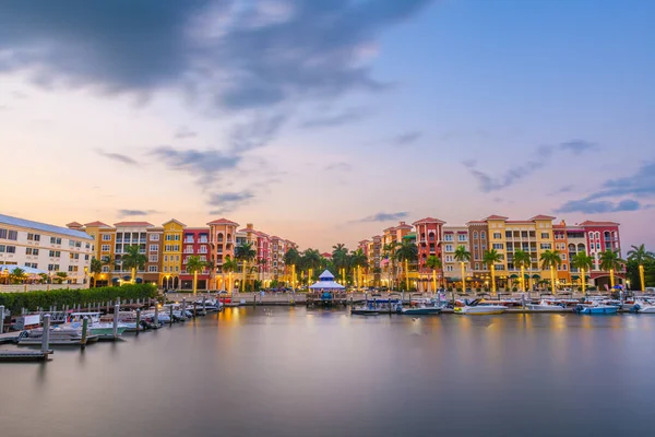 Naples Florida Usa Stadtbild Der Bucht Der Abenddämmerung — Stockfoto