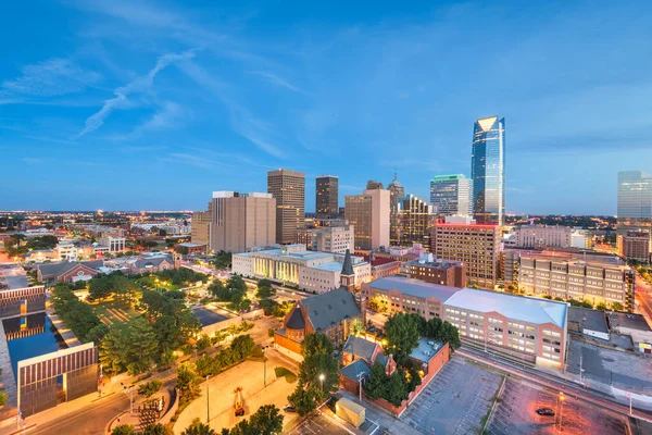 Oklahoma City Oklahoma Verenigde Staten Centrum Skyline Bij Schemering — Stockfoto