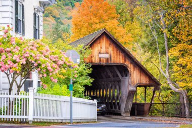 Woodstock, Vermont, ABD Orta Kapalı Köprüsü.