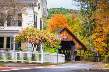 Woodstock, Vermont, ABD Orta Kapalı Köprüsü.