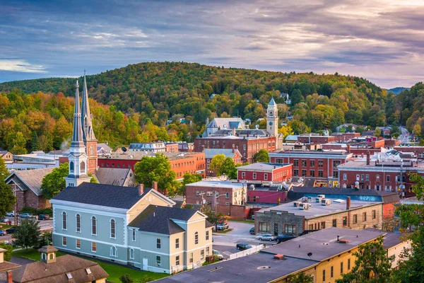 Montpelier Vermont Usa Autumn Town Skyline — Stock Photo, Image