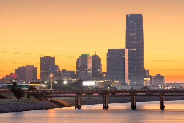 Oklahoma City Oklahoma Verenigde Staten Centrum Skyline Oklahoma River Bij — Stockfoto