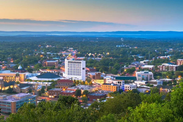 Aguas Termales Arkansas Estados Unidos Skyline Ciudad Desde Arriba Amanecer — Foto de Stock