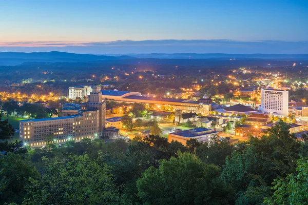 Aguas Termales Arkansas Estados Unidos Skyline Ciudad Desde Arriba Amanecer — Foto de Stock