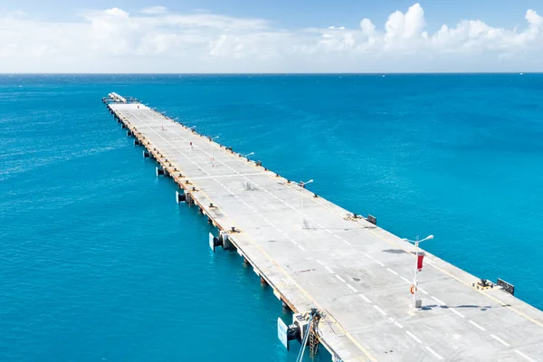 End Large Pier Jetting Sea — Stock Photo, Image