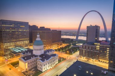 St. Louis, Missouri, ABD Sabah Şehir Manzarası.