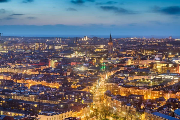 Haag Nederländerna Stadsbild Med Grote Sint Jacobskerk Tornet Fjärran Vid — Stockfoto