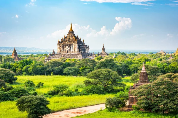 Bagan Mianmar Ősi Templom Romok Táj Régészeti Övezetben Délután — Stock Fotó