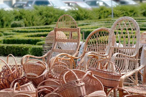 Fair of wicker products — Stock Photo, Image