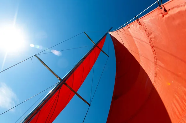 Segel auf blauem Himmel Hintergrund — Stockfoto