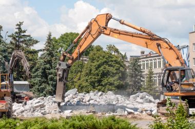 Şehir sokak Betonda ezmek için makine