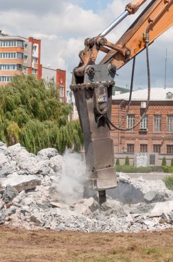 Şehir sokak Betonda ezmek için makine