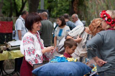 Ukrayna, Kremenchug - 24 Ağustos 2017: Bağımsızlık kutlama 