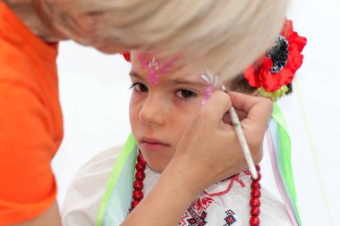 Ukrayna, Kremenchug - 24 Ağustos 2017: Bağımsızlık kutlama 