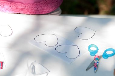 Şablon hearts kağıt üzerinde master class