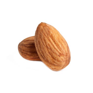 Badem çekirdeği makrosu beyaz arkaplanda izole edildi