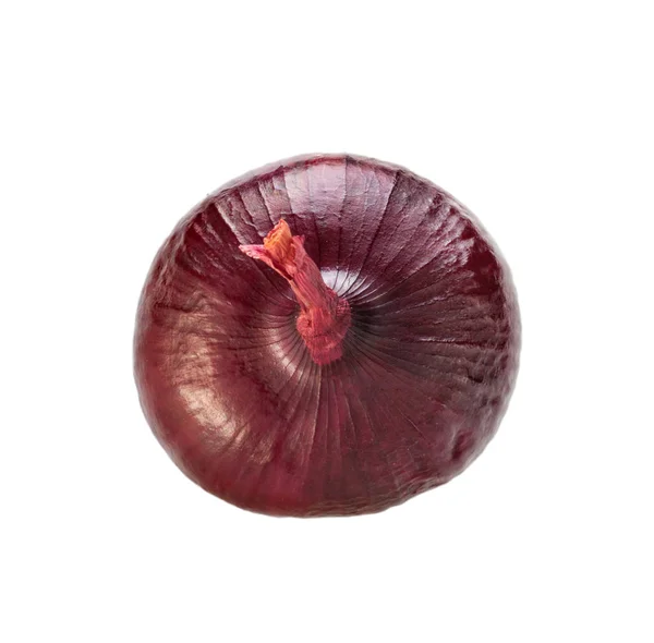 Červená cibule izolované na bílém pozadí horní pohled — Stock fotografie