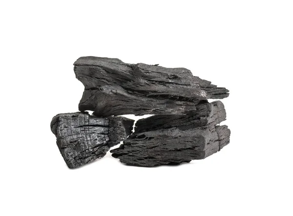 Pile of charcoal isolated on a white background — Stock Photo, Image