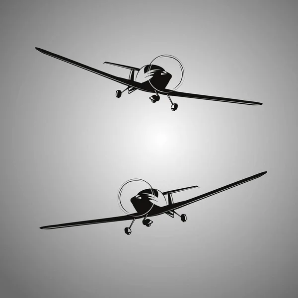 Stilize uçak siyah- beyaz