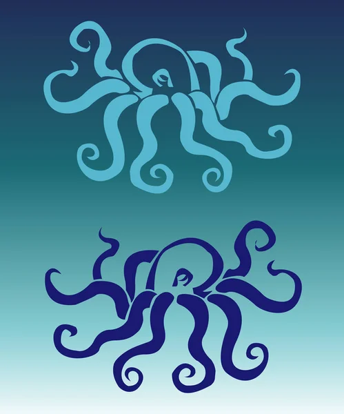 Renk arka planda stilize ahtapot