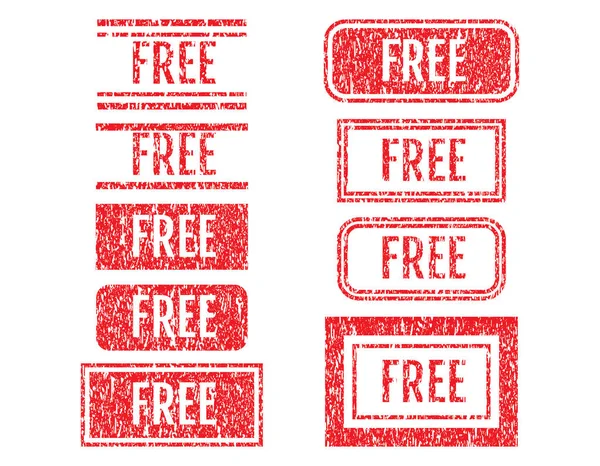 Free Rubber Stamps Grunge Style With Scratches Set — Stock Vector
