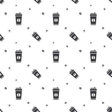 Sorunsuz kahve içecek izole siluet desen